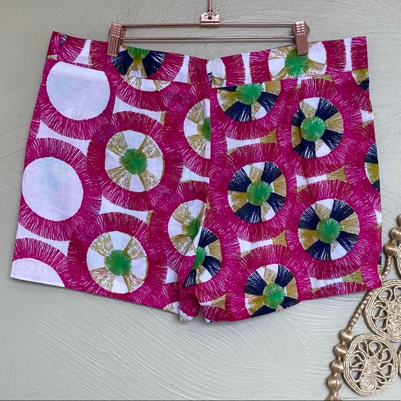 African Print Lightweight Cotton Shorts, Bright Pink, XL-XXL - Picture 2 of 9